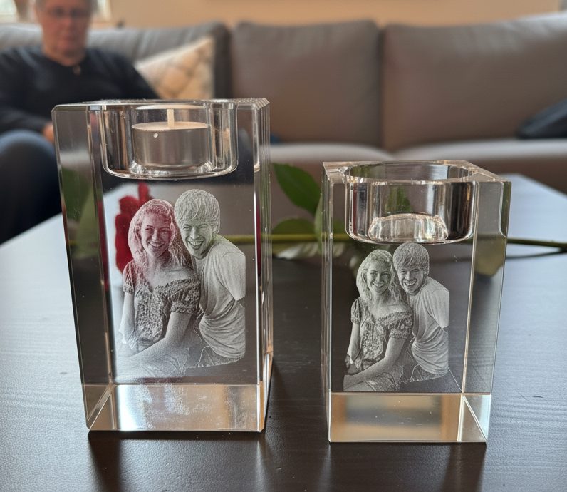 3D-gravert bil i personlig krystall
