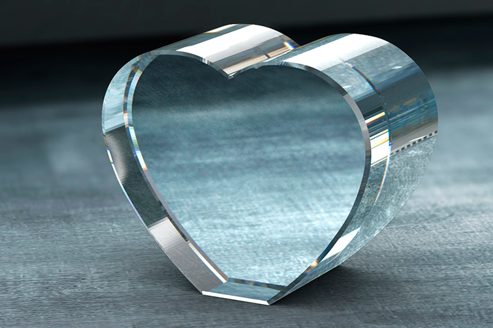 Krystall Hjerte 16 cm Kjæreste gave