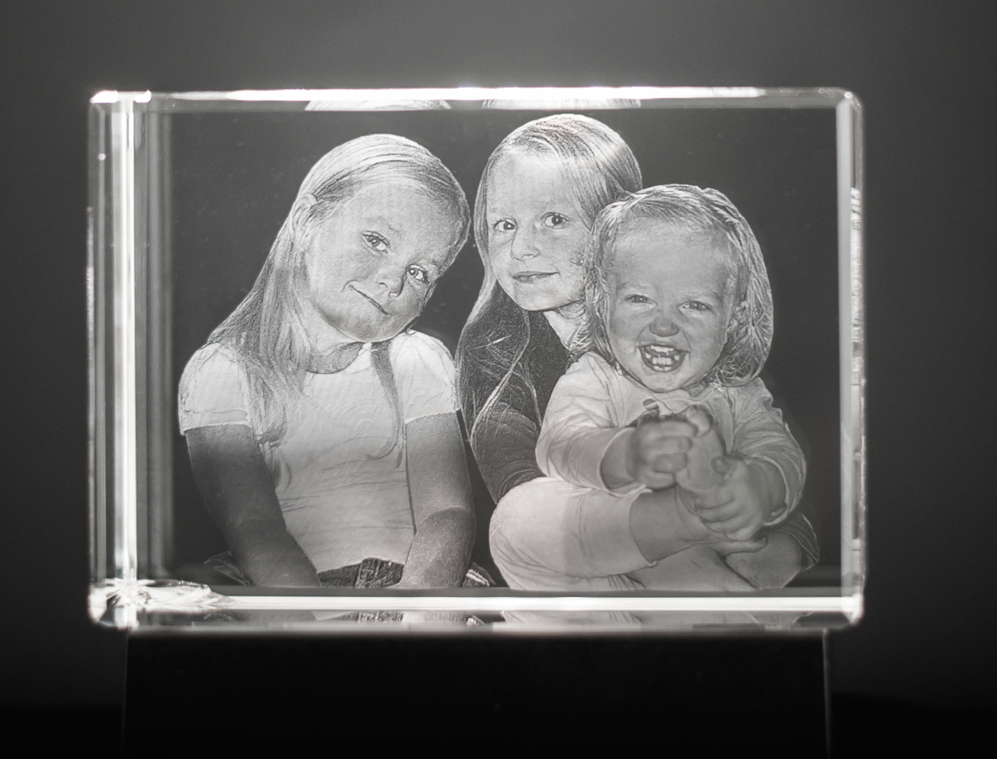 Rektangulær krystallkube 11 x 7,5 x 6,5 cm med ditt bilde