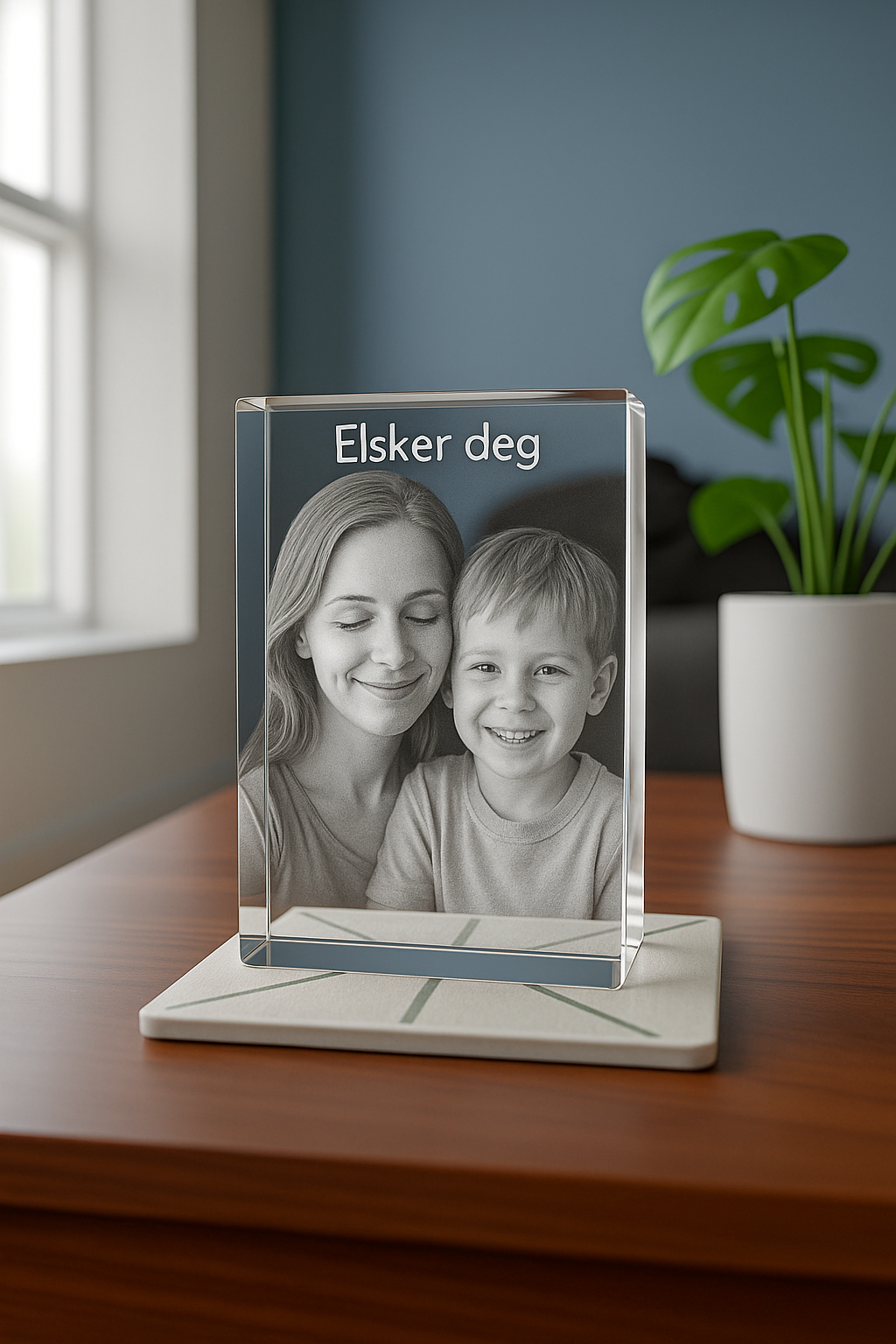 Minnegave med bilde i krystall