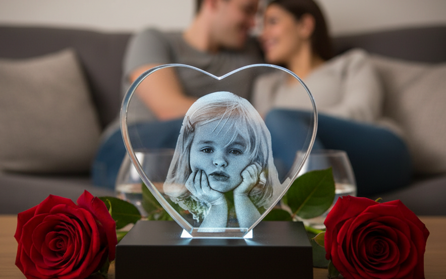 Krystall Hjerte 8 cm