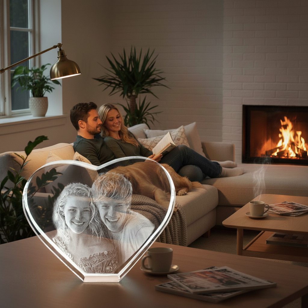 Krystall Hjerte 16 cm Kjæreste gave