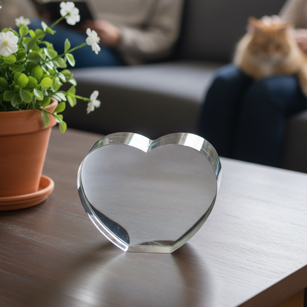 Krystall Hjerte 8 cm Julegave