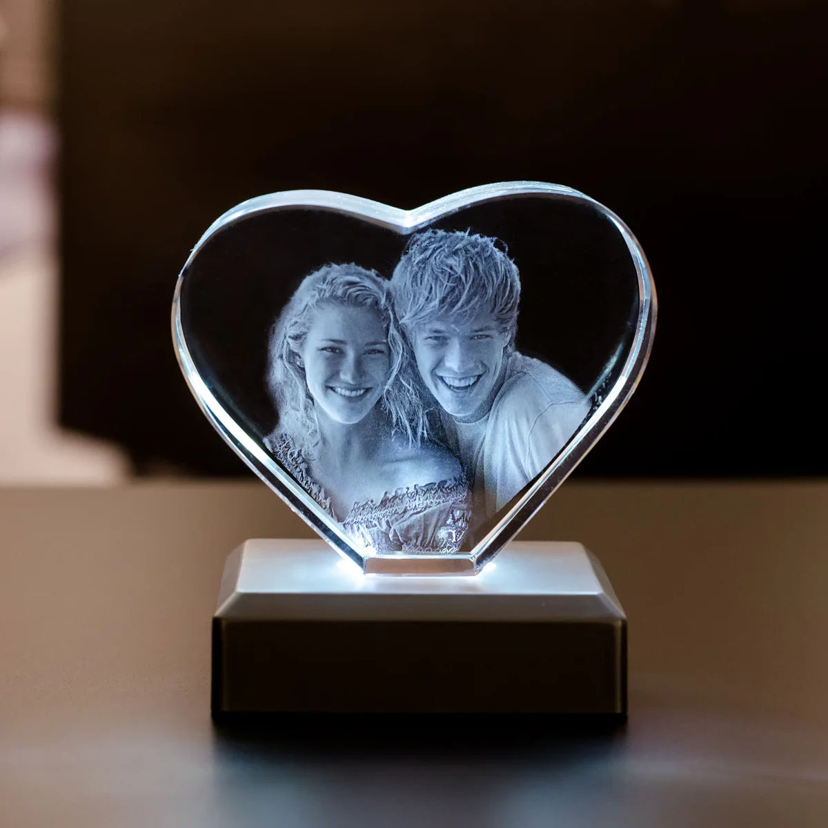 Hjerte formet krystall 3 typer.