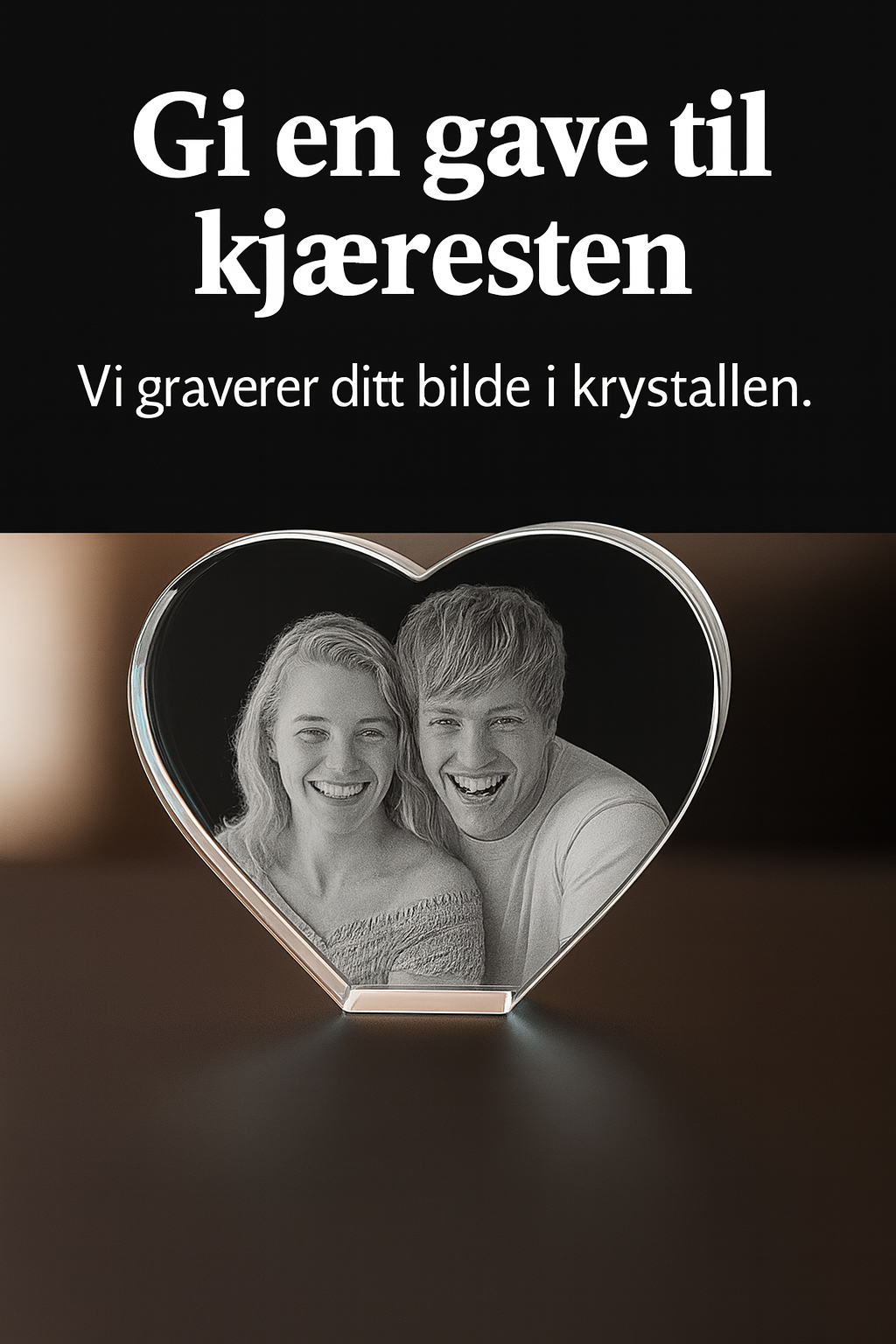 Gave til kjæreste med bilde i krystall