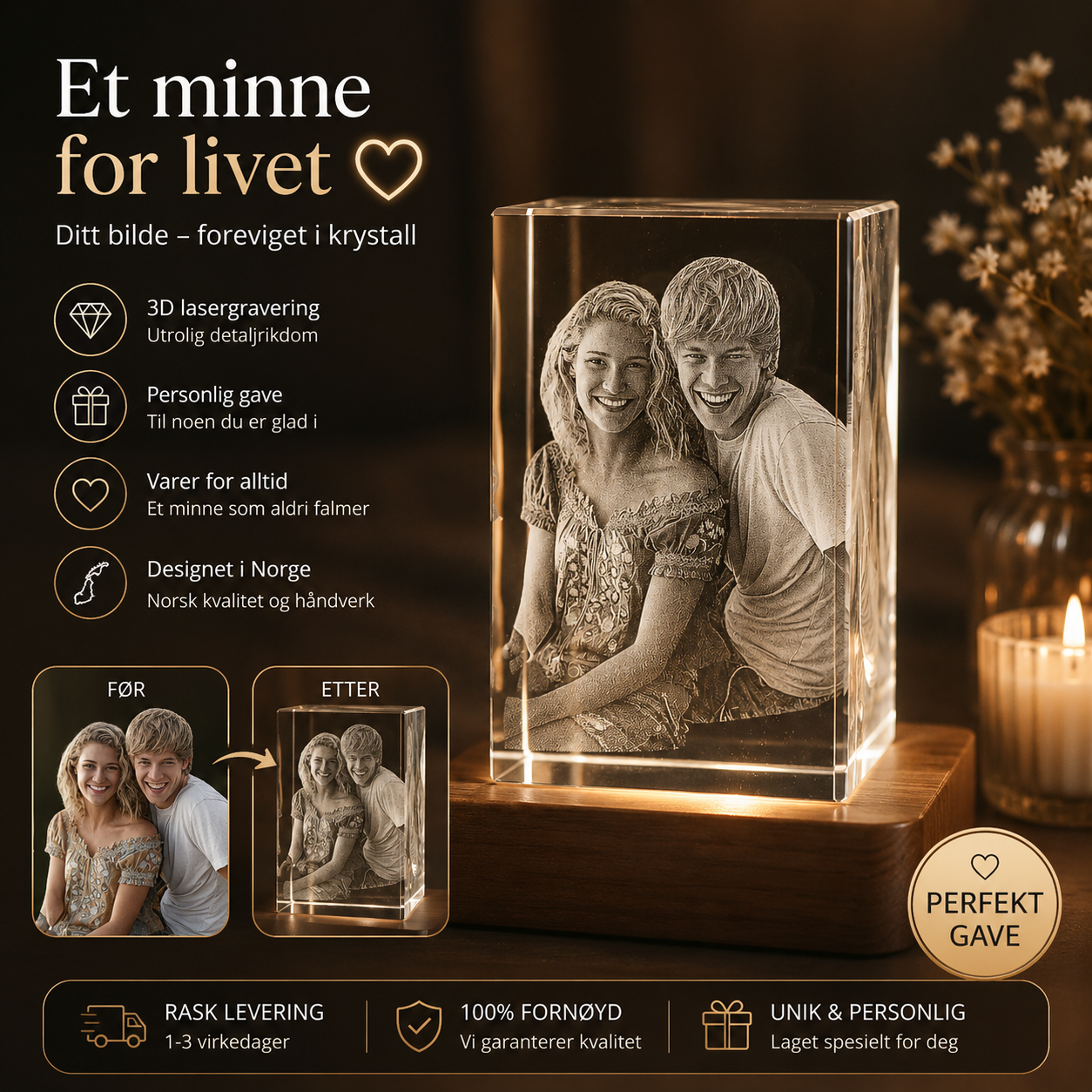 Rektangulær krystallkube, 5 størrelser