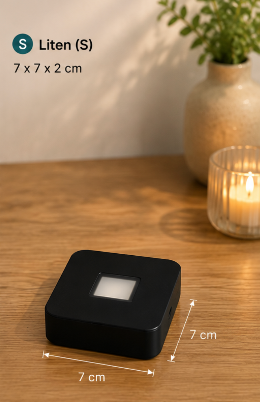LED-lysbase S – 7 × 7 cm