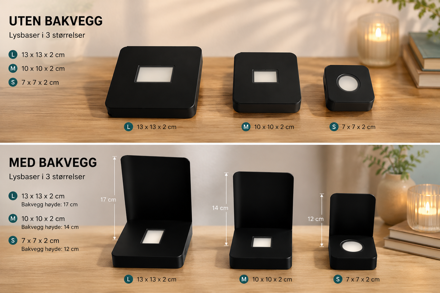 LED-lysbase M 10x10x2 cm