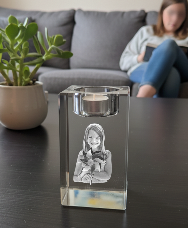 Telysholder i krystall 8 cm