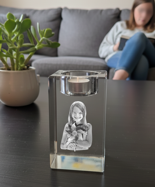 Telysholder i krystall 8 cm